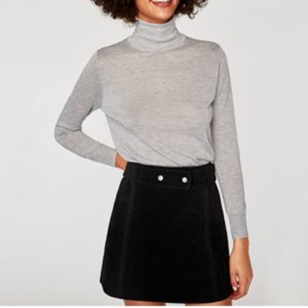 Zara Faux Suede Mini Skirt